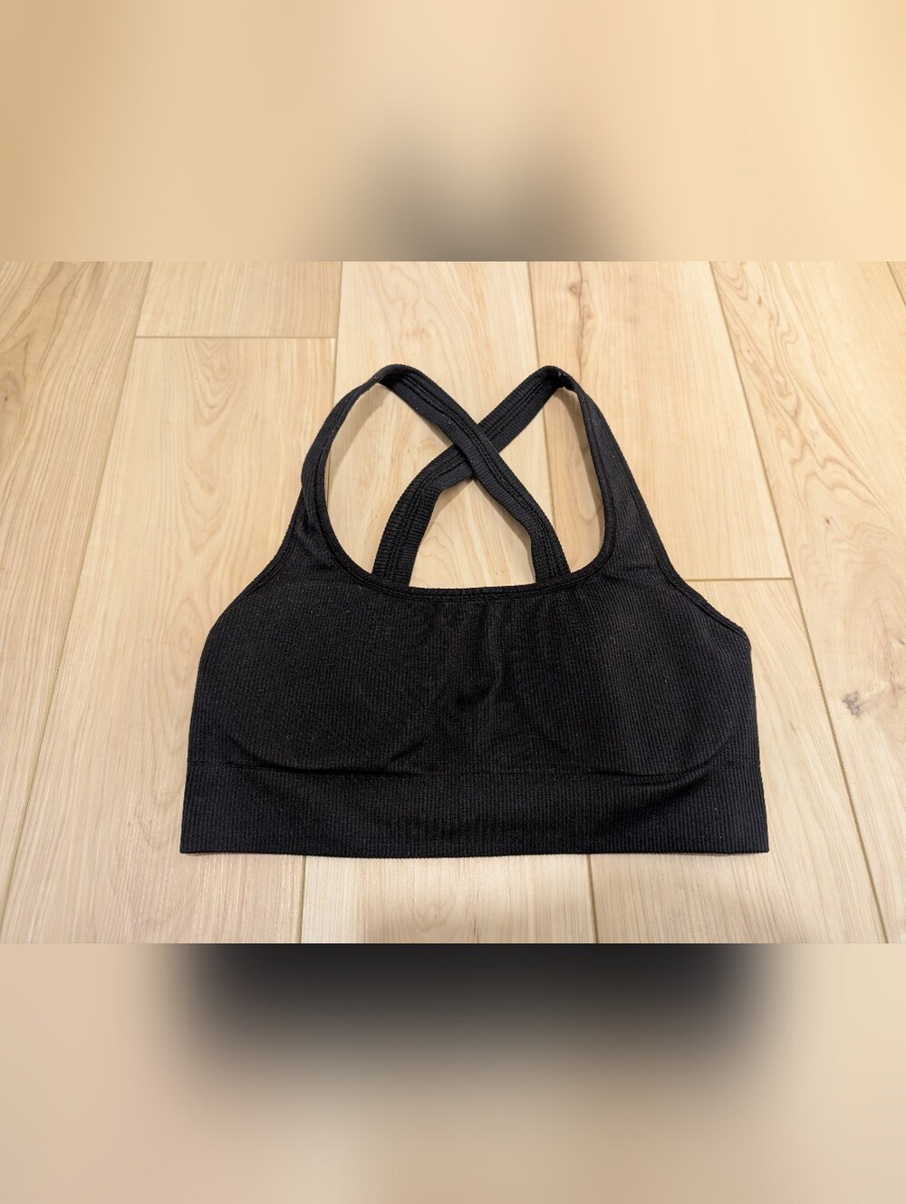 Athleta Black Cross-Back Sports Bra, Size Small